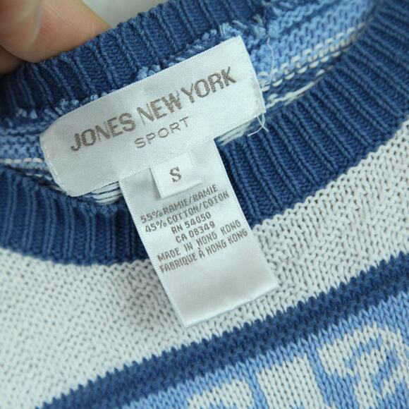 Vintage Small Sweater Stripe Preppy Cotton Blend Nautical Fisherman Country Club - Picture 6 of 7